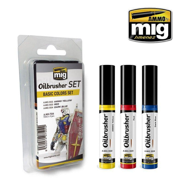 SALE Ammo by MIG Oilbrushers Basic Colors Set - Gap Games