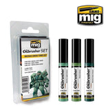 SALE Ammo by MIG Oilbrushers Mechas Green Tones Set - Gap Games