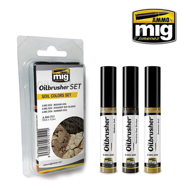 SALE Ammo by MIG Oilbrushers Soil Colors Set - Gap Games