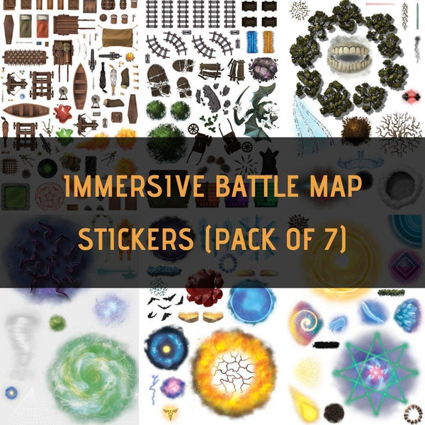 SALE Immersive Battle Map Assortment Sticker Pack (7) - Gap Games