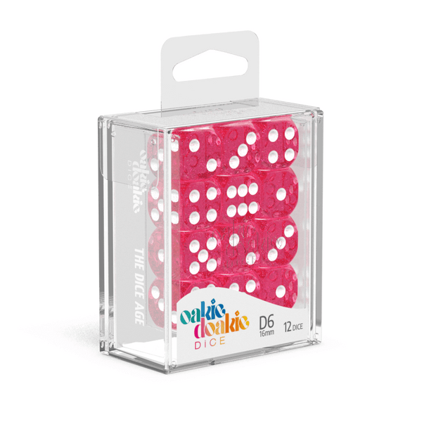 SALE Oakie Doakie Dice D6 16 mm Speckled - Pink (12) - Gap Games