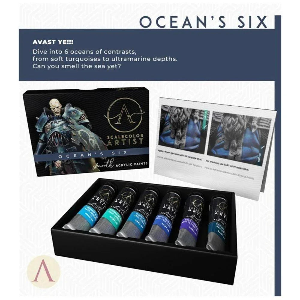 SALE Scale 75 Scalecolor Artist Ocean's Six Paint Set - Gap Games