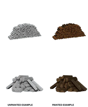 SALE WizKids Deep Cuts Unpainted Miniatures Piles of Wood - Gap Games