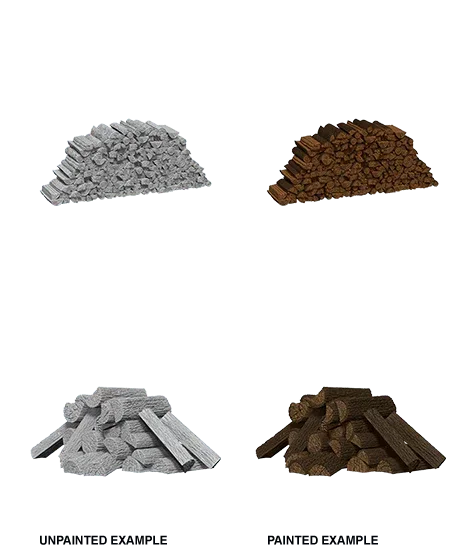 SALE WizKids Deep Cuts Unpainted Miniatures Piles of Wood - Gap Games