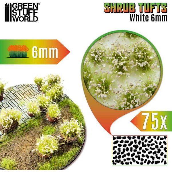 GREEN STUFF WORLD Shrub Tufts 6mm self-adhesive - White