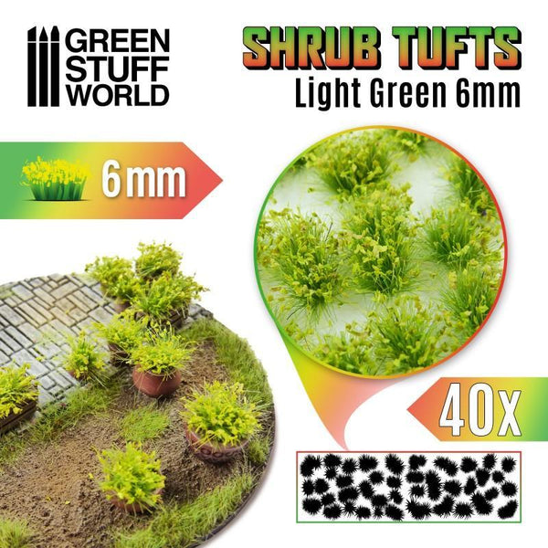 Shrubs TUFTS - 6mm self-adhesive - LIGHT GREEN - Gap Games