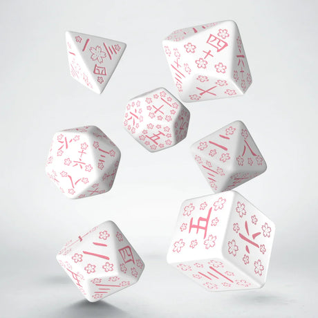 Q Workshop - Cherry Blossoms Petals Japanese 7 Dice Set