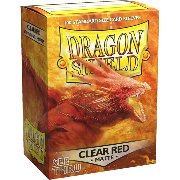 Sleeves - Dragon Shield - Box 100 - Clear Red MATTE - Gap Games