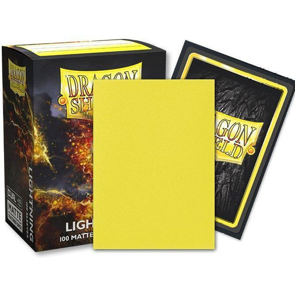 Sleeves - Dragon Shield - Box 100 - Standard Size Dual Matte Lightning Yellow Ailia - Gap Games