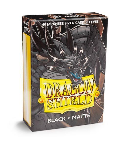 Sleeves - Dragon Shield Japanese - Box 60 - Black Matte - Gap Games