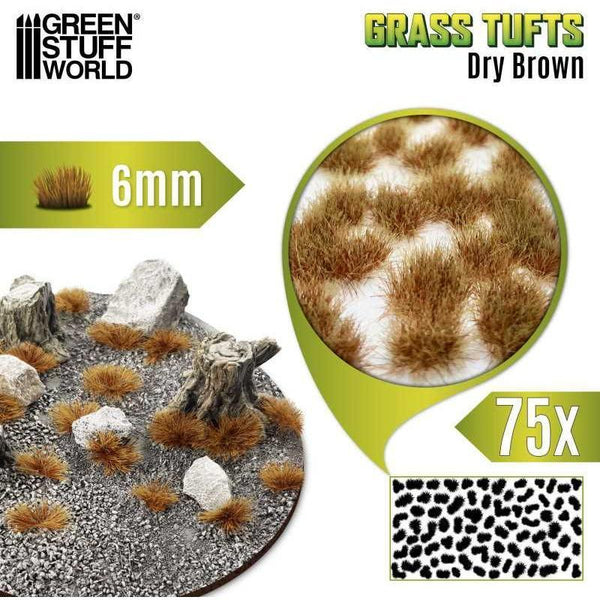 GREEN STUFF WORLD Grass TUFTs XXL 6mm - DRY BROWN