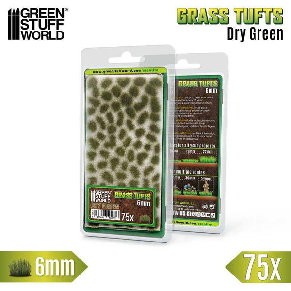 GREEN STUFF WORLD Static Grass Tufts 6 mm - Dry Green