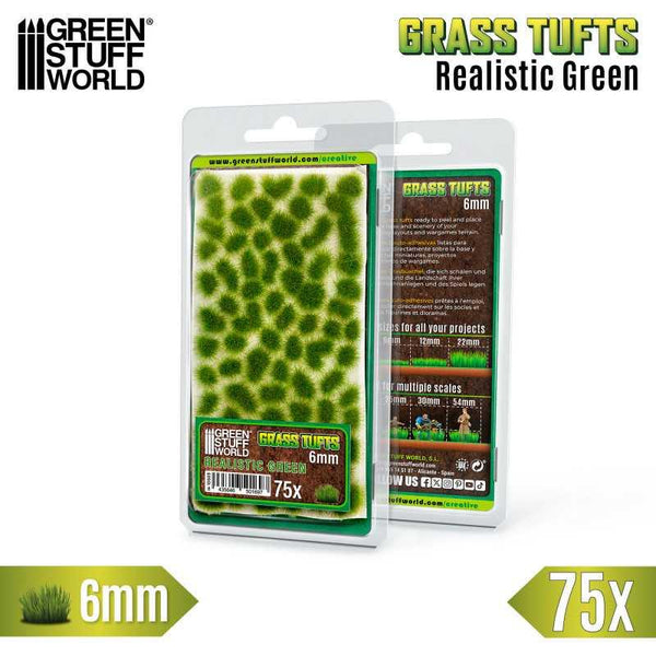 GREEN STUFF WORLD Grass TUFTs XXL 6mm - REALISTIC GREEN