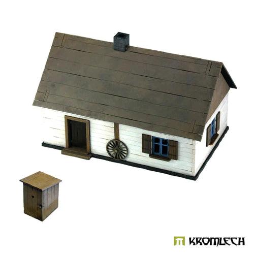 TABLETOP SCENICS Poland 1939 Wooden Cottage with Privy - Gap Games