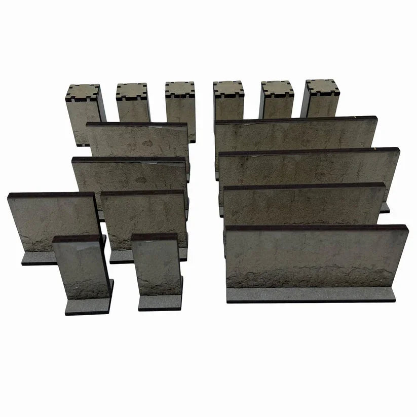 Battlefield Accessories: Tall Brick Walls - 28mm (TTR) Adobe