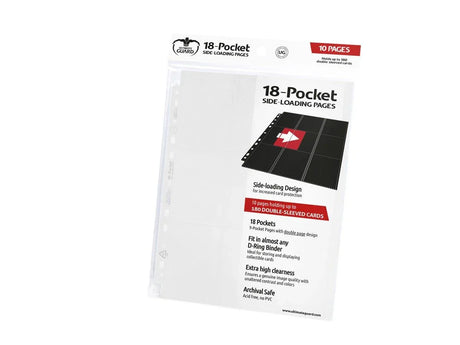 Ultimate Guard: Binder Pages – 18-Pocket Side-Loading – White (10-Pack)