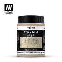 Vallejo 26810 Diorama Effects - Light Brown Thick Mud 200ml - Gap Games