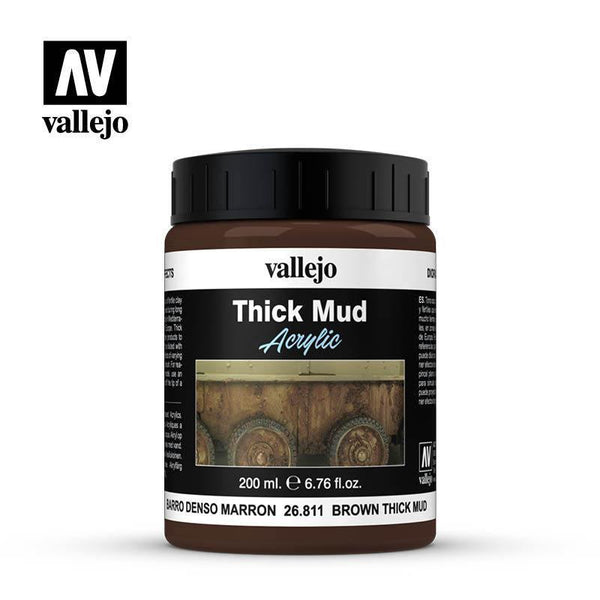 Vallejo 26811 Diorama Effects - Brown Thick Mud 200ml - Gap Games