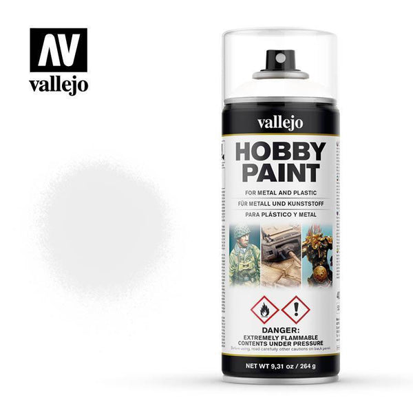 Vallejo 28010 Aerosol White Primer 400ml Hobby Spray Paint - Pick-Up Instore Only - Gap Games
