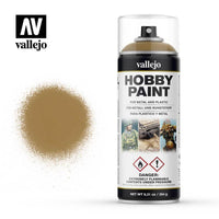 Vallejo 28015 Aerosol Desert Yellow 400ml Hobby Spray Paint - Pick-Up Instore Only - Gap Games