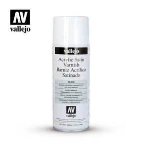 Vallejo 28532 Aerosol Satin Varnish 400ml Hobby Spray Paint - PICKUP INSTORE ONLY - Gap Games