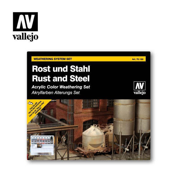 Vallejo 70150 Model Color Rust and Steel Box Acrylic Paint Set - Gap Games