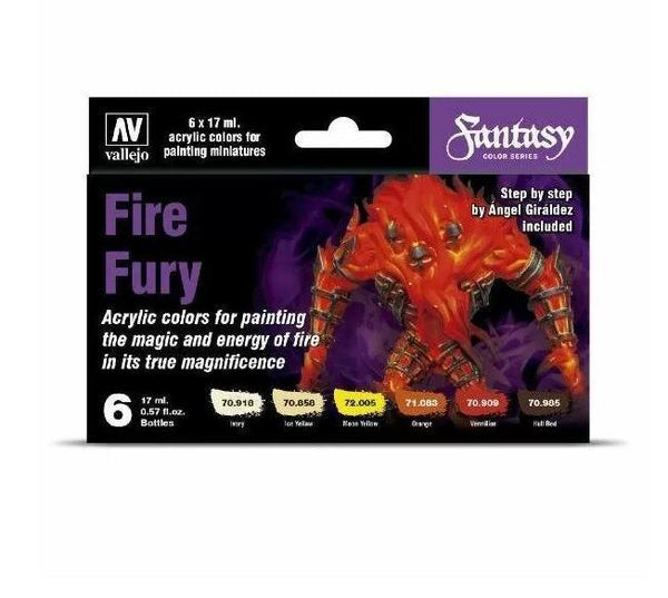 Vallejo 70243 Fantasy Color Series - Fire Fury Set (6) - Gap Games