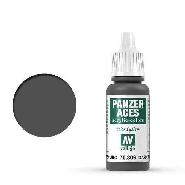 Vallejo 70306 Panzer Aces Dark Rubber 17 ml Acrylic Paint - Gap Games
