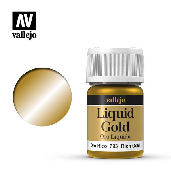 Vallejo 70793 Model Color Metallic Rich Gold (Alcohol Base) 35 ml Acrylic Paint - Gap Games