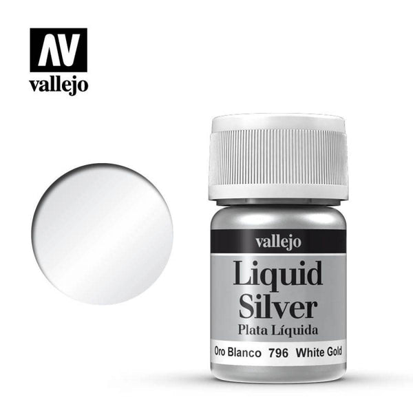 Vallejo 70796 Model Color Metallic White Gold (Alcohol Base) 35 ml Acrylic Paint - Gap Games