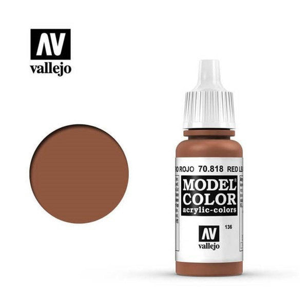 Vallejo 70818 Model Color Red Leather 17 ml Acrylic Paint - Gap Games