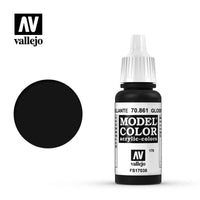 Vallejo 70861 Model Color Glossy Black 17 ml Acrylic Paint - Gap Games