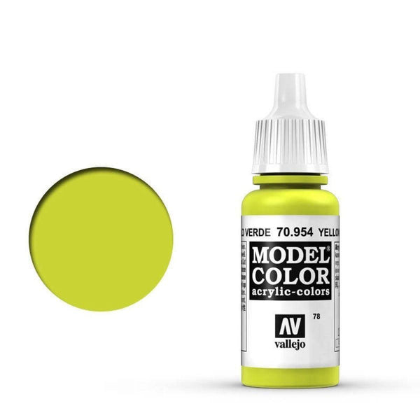 Vallejo 70881 Model Color Yellow Green 17 ml Acrylic Paint - Gap Games