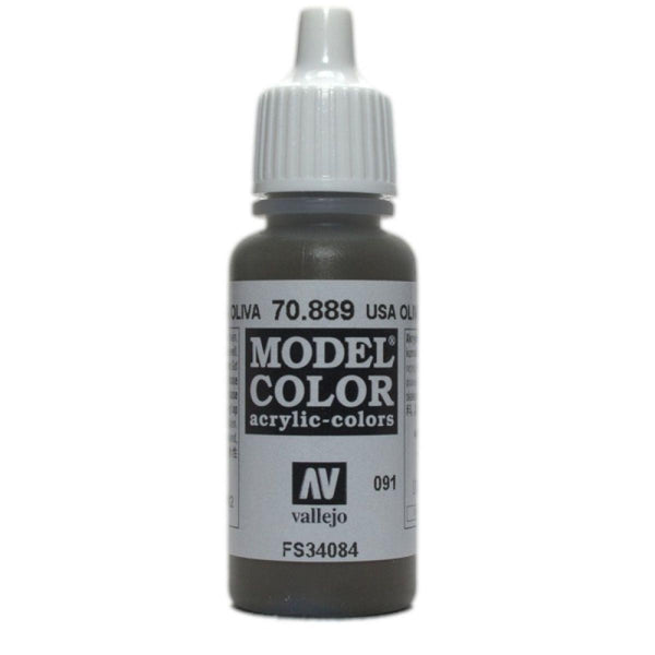 Vallejo 70889 Model Color USA Olive Drab 17 ml Acrylic Paint - Gap Games