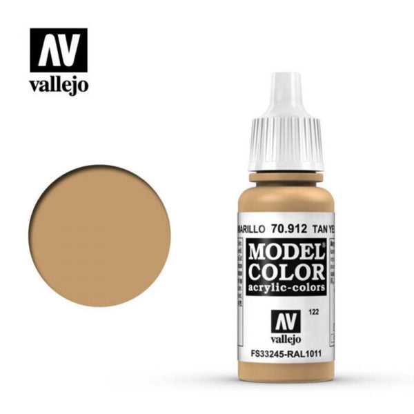 Vallejo 70912 Model Colour Tan Yellow 17 ml Acrylic Paint - Gap Games