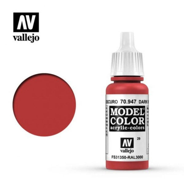 Vallejo 70947 Model Color Dark Vermillion 17 ml Acrylic Paint - Gap Games