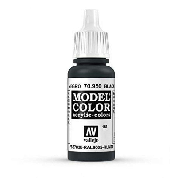 Vallejo 70950 Model Color Black 17 ml Acrylic Paint - Gap Games