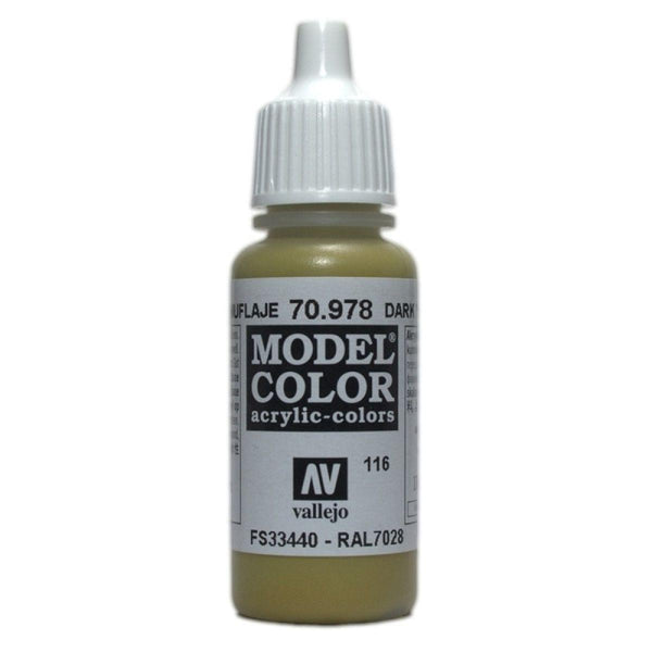 Vallejo 70978 Model Color Dark Yellow 17 ml Acrylic Paint - Gap Games