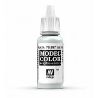 Vallejo 70997 Model Color Metallic Silver 17 ml Acrylic Paint - Gap Games