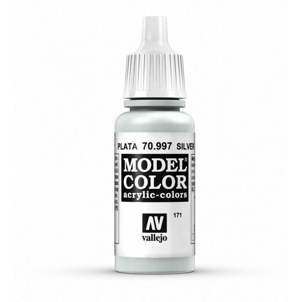Vallejo 70997 Model Color Metallic Silver 17 ml Acrylic Paint - Gap Games