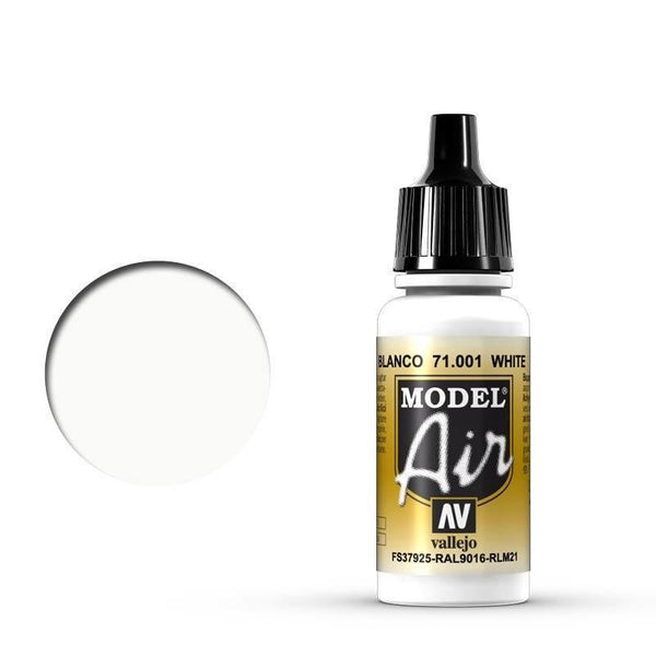 Vallejo 71001 Model Air White 17 ml Acrylic Airbrush Paint - Gap Games