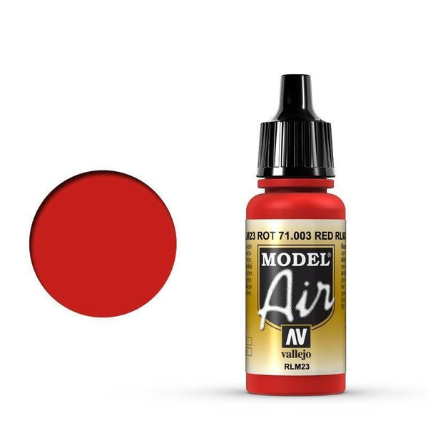 Vallejo 71003 Model Air Red RLM23 17 ml Acrylic Airbrush Paint - Gap Games