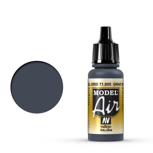 Vallejo 71005 Model Air Gray Blue 17 ml Acrylic Airbrush Paint - Gap Games