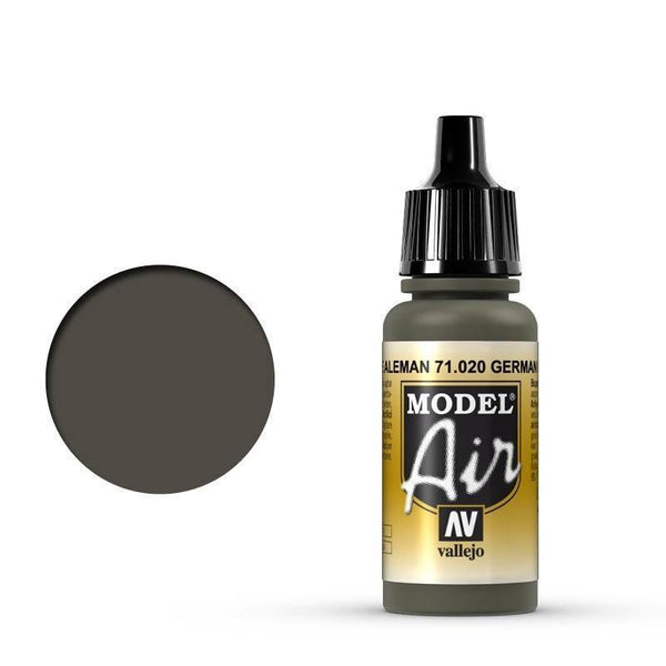 Vallejo 71020 Model Air German Green 17 ml Acrylic Airbrush Paint - Gap Games