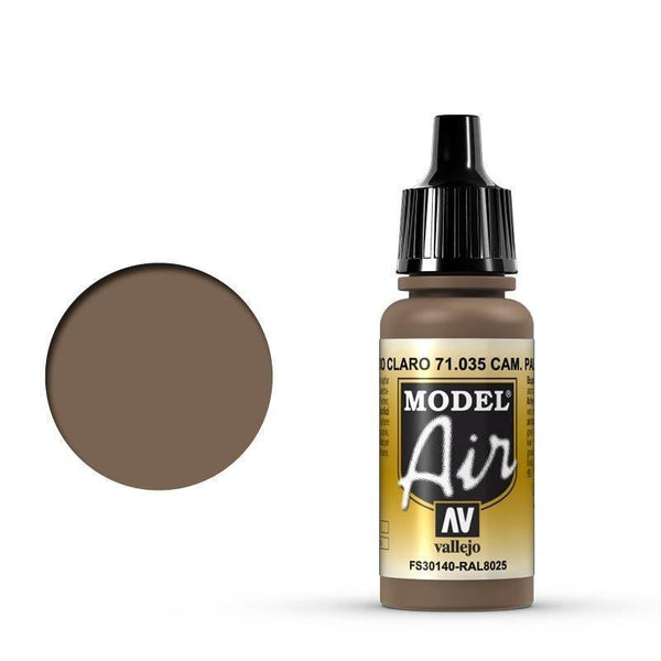 Vallejo 71035 Model Air Cam Pale Brown 17 ml Acrylic Airbrush Paint - Gap Games