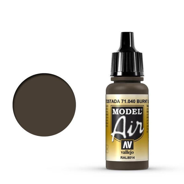 Vallejo 71040 Model Air Burnt Umber 17 ml Acrylic Airbrush Paint - Gap Games