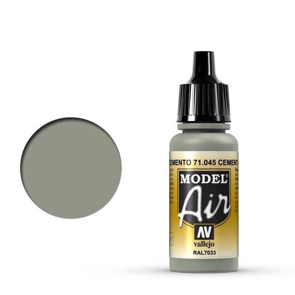 Vallejo 71045 Model Air Cement Gray 17 ml Acrylic Airbrush Paint - Gap Games
