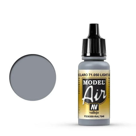 Vallejo 71050 Model Air Light Gray 17 ml Acrylic Airbrush Paint - Gap Games