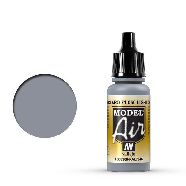 Vallejo 71050 Model Air Light Gray 17 ml Acrylic Airbrush Paint - Gap Games