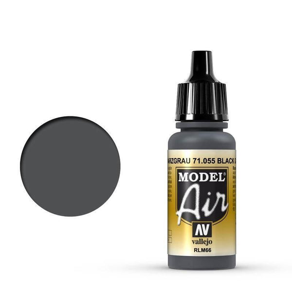 Vallejo 71055 Model Air Black Gray RLM66 17 ml Acrylic Airbrush Paint - Gap Games